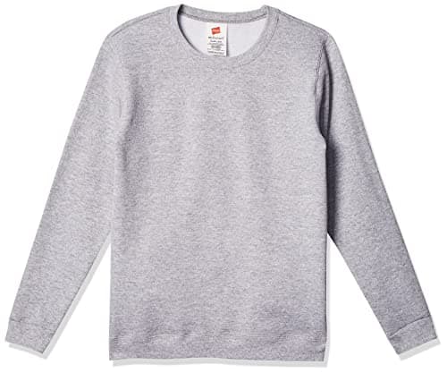 Hanes Boys Eco Smart Crew, Light Steel, Large