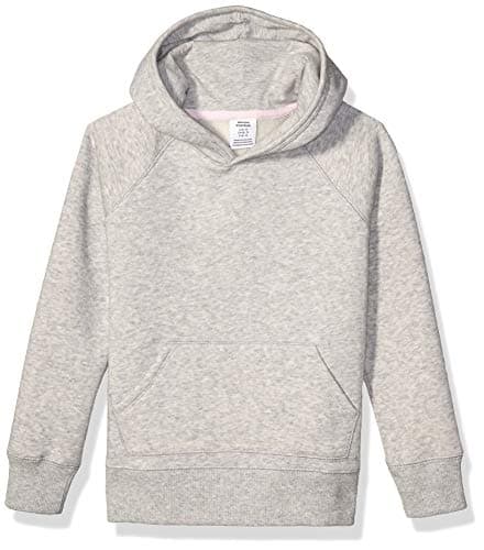 Amazon Essentials Toddler Girls' Pullover Hoodie Sweatshirt, Light Grey Heather, 4T
