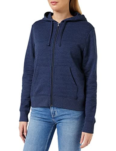 Amazon Essentials Women's French Terry Fleece Full-Zip Hoodie (Available in Plus Size), Navy Heather, Medium