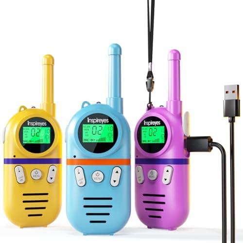 Inspireyes Walkie Talkies for Kids Rechargeable,Toys for Boys and Girls Ages 3-12, 3 Pack Long Range 2-Way Radios, Birthday Gifts,Christmas Stockings, Outdoor Play, Family Games, Hiking Camping Gear