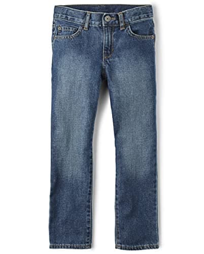 The Children's Place Boys Basic Bootcut Jeans,Med Indigo Single, (12S)