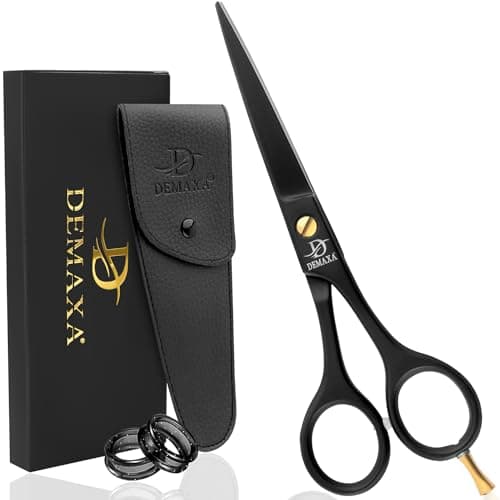 DEMAXA Professional Hair Scissors 6.5 Inch - Premium High Carbon Stainless Steel Barber Salon Hair Shears for Haircut Scissors - Ergonomic Design Super-Sharp Hair cutting Scissors Blades