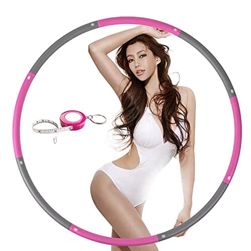 NEOWEEK 2lb Exercise Hoops for Adults, Adjustable Hoola Weighted Hoop, Detachable Section Soft Fitness Hoop for Weight Loss, Fat Burning, Home Gym Core Workout