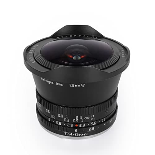 TTArtisan 7.5mm F2.0 APS-C Large Aperture Cameras Lens Fisheye Lens Compatible with Sony E Mount Camera A5000, A5100, A6000,A6100, A6300,A6400, A6500, A6600, NEX-3,NEX-3N, NEX-3R