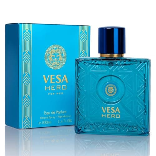 Vesa Hero Eau De Parfum for Men 3.4 Fl. Oz. 100ml Men's Perfume Refreshing Combination of Woody Floral & Fruity Scents - Verse Adonis Masculine Scent Lasts All Day A Gift for Any Occasion