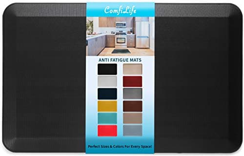 ComfiLife Anti Fatigue Floor Mat – 3/4 Inch Thick Perfect Kitchen Mats for Floor, Standing Desk Mat – Comfort at Home, Office, Garage – Durable – Stain Resistant – Non-Slip Bottom (20" x 32", Black)