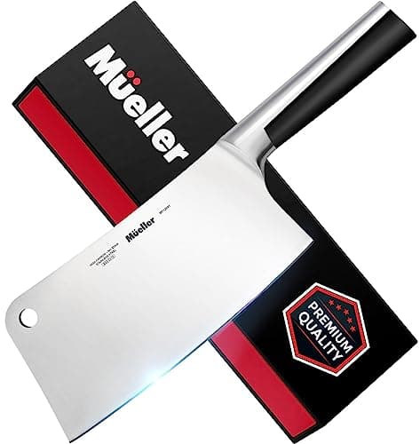 7-inch Meat Cleaver Knife, Stainless Steel Professional Butcher Chopper, Stainless Steel Handle, Heavy Duty Blade for Home Kitchen and Restaurant, Christmas Gifts for Him