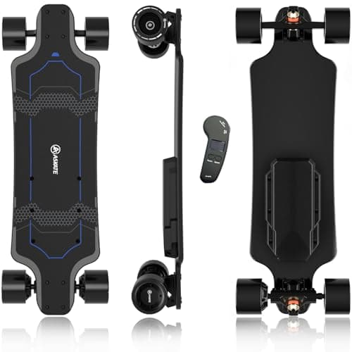 Askate A1 Electric Skateboard with Remote, Long Range Up to 17 Miles, 8 Ply Canadian Maple, Smooth 4-Speed Remote Controller, Suitable for Younger Beginners