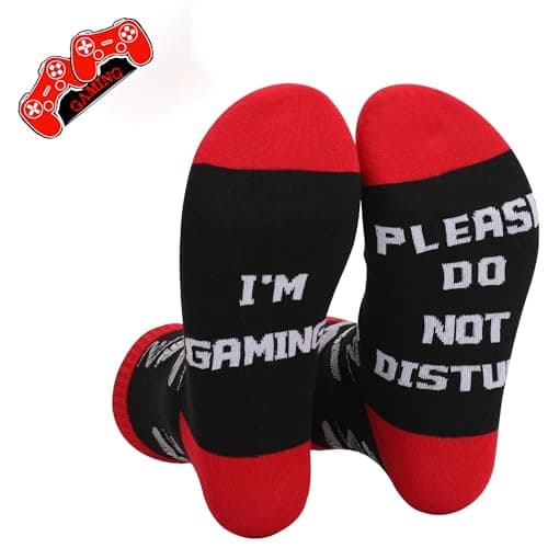 Do Not Disturb I'm Gaming Socks Gamer Gifts Funny Gamer Socks Christmas Gifts Stocking Stuffers for Men,Him,Boys,Teens