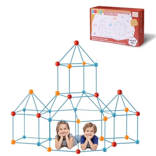 BZseed Fort Building Kit for Kids DIY Play Tent & STEM Construction Toys Ultimate Indoor/Outdoor Fort Building Activities for Boys & Girls Ages 4-15 Educational Creative Toy Birthday & Festival Gift