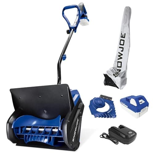 Snow Joe 24V Cordless Electric Snow Shovel Kit w/ Cover & Scraper, 13" Clearing Path, 400W Motor - Heavy-Duty Snow & Ice Removal for Driveway & Walkway, 24V-SS13-TV1