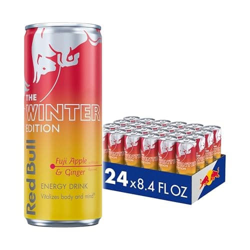 Red Bull Fuji Apple and Ginger Winter Edition Energy Drink, with 80mg Caffeine plus Taurine & B Vitamins, 8.4 Fl Oz, Pack of 24 Cans