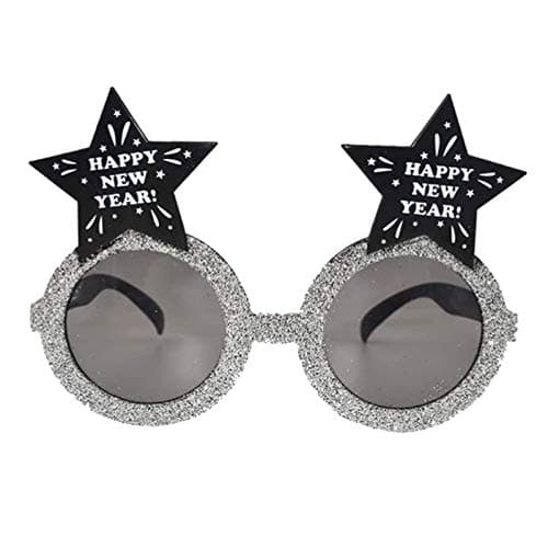 Soochat Happy New Year Eyeglasses New Year Eve Sunglasses Funny Photo Props Accessory for New Years Eve Party Festival Favor