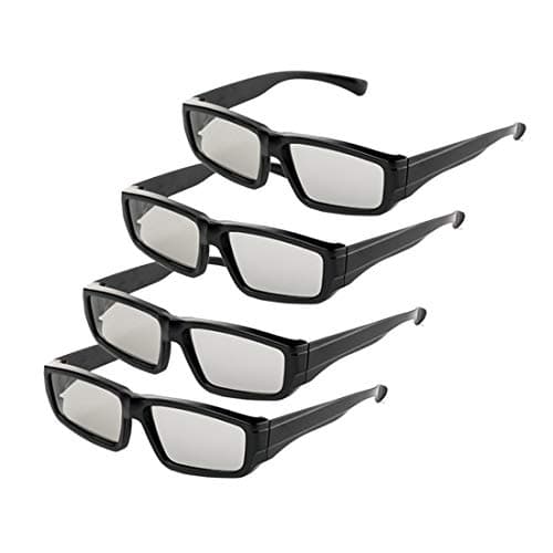 4 Pack Passive Circular Polarized RealD 3D Glasses for Cinema and Passive 3D TVs Projectors, Note: Does Not Work with Active 3D TVs Projectors