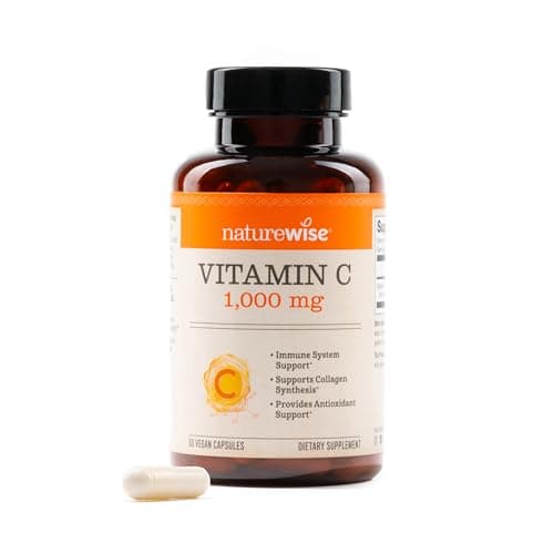 NatureWise Vitamin C 1000mg Capsules - Extra Strength Vegan Vitamin C for Daily Antioxidant & Immune Support - Non-GMO, USA Manufactured - 60 Capsules[60-Day Supply]