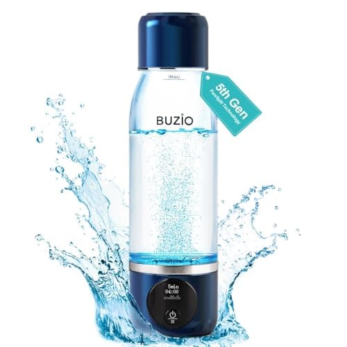Hydrogen Water Bottle, BUZIO 3800ppb Hydrogen Water Bottle Generator Machine with Gen5 SPE/PEM Technology, Portable Athletic Performance Alkaline Water Bottle, with Dupont Membrane, OLED Display