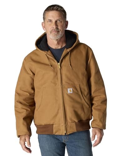 Carhartt Men's J140 Loose Fit Firm Duck Insulated Flannel-Lined Active Jac, Carhartt Brown, X-Large