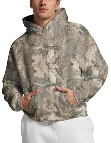 Eutten Men Camo Hoodie Maple Leaf Print Oversized Hooded Sweatshirt Fleece Pullover Sweatshirts Matching Couples Hoodies
