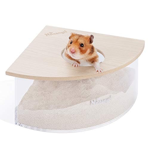 Best Hamster Sand Bath Containers #3 from Niteangel Niteangel Animal Sand-Bath Box: - Acrylic Critter's Sand Bath Shower Room & Digging Sand Container for Hamsters Mice Lemming Gerbils or Other Small Pets (Triangle, Burlywood)