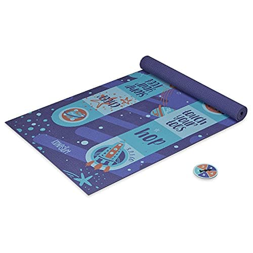 Kidnasium Kids Yoga Mat - 60” x 24”, Oriented 3mm Thick, Fun Prints Exercise Mats, Ideal for Babies, Toddlers and Children - Non Toxic Latex Sensitive - Wiggly Workout