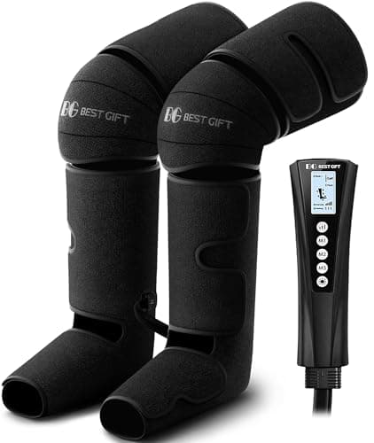 Christmas Gifts for Men Women Dad Mom, Mother's Day, Father's Day, Air Compression Massager with Heat for Foot, Leg, Calf, Thigh, Knee, Helpful for Varicose Veins,Muscle Fatigue, Cramps Swelling Edema