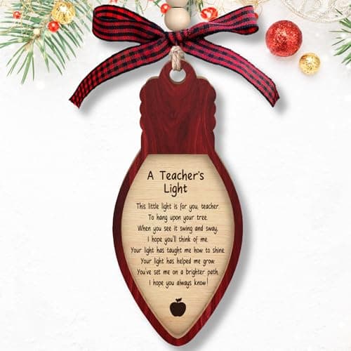 Teacher Gifts - Teacher Christmas Ornament - Teacher Gifts for Women, Teacher Appreciation Gifts, Gifts for Teacher - Teacher Gifts for Christmas - Teacher Ornament for Christmas Tree - Wood Ornament