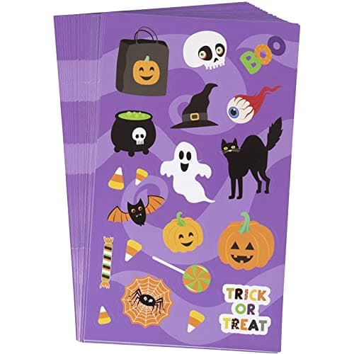 Juvale 720 Pcs Small Halloween Stickers for Trick or Treat Bags, Preschool Halloween Sticker Sheets, Trick-or-Treat Buckets, Party Favors, Decorations, 36 Sheets Halloween Sticker Sheets Bulk Pack