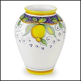 Arte D'Italia Imports Hand Painted Alcantara Vase - Handmade in Deruta