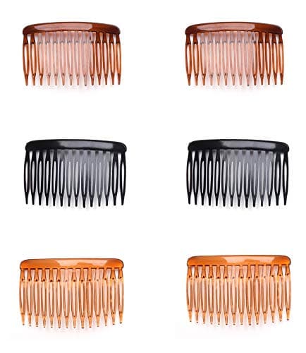 Ruwado 6 Pcs 14 Teeth Hair Side Comb Transparent Twist French Vintage Style Hair Clips Pins Accessories for Women Girls Bridal Wedding Veil Fine Hair