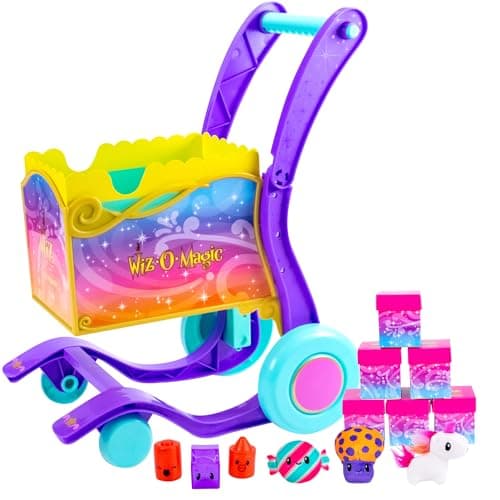 Wiz-O-Magic Shopping Cart – Push, Pop & Reveal 6 Magical Surprises – Push to Reveal 6 Enchanted Grocery Boxes Each Filled with a Magical Surprise! Reveal & Refill - Ages 4+