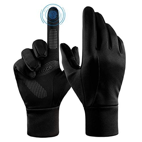 FanVince Thermal Gloves Touchscreen Winter Insulated Glove - Windproof Water Resistant for Running Cycling Driving Outdoor Hiking in Cold Weather for Men and Women (Black,Medium)