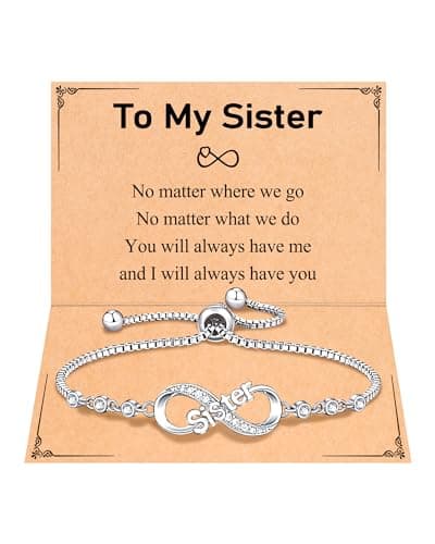 UNGENT THEM Sister Christmas Gifts, Sisters Birthday Gifts from Sister Bracelet, Big Sister Gift Mothers Day Valentines Day Gifts for Women