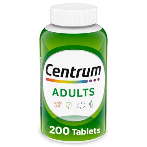 Centrum Adult Multivitamin/Multimineral Supplement with Antioxidants, Zinc, Vitamin D3 and B Vitamins, Gluten Free, Non-GMO Ingredients - 200 Count