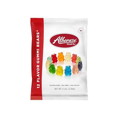 Albanese Candy, 12 Flavor Gummi Bears, 5 Pound Bag