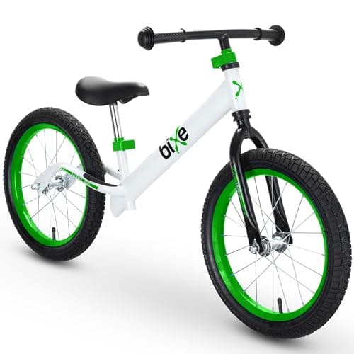 Bixe Balance Bike - 16" (40.6 cm) Big Kids' Training Bikes - Kids Balance Bike Designed for Children Ages 4 to 9 - No Pedal Push Bicycle for Boys or Girls - Green