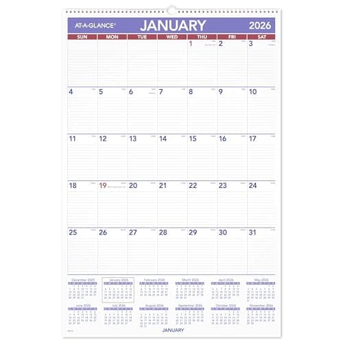 AT-A-GLANCE 2026 Wall Calendar, 20" x 30", Extra Large (PM42826)