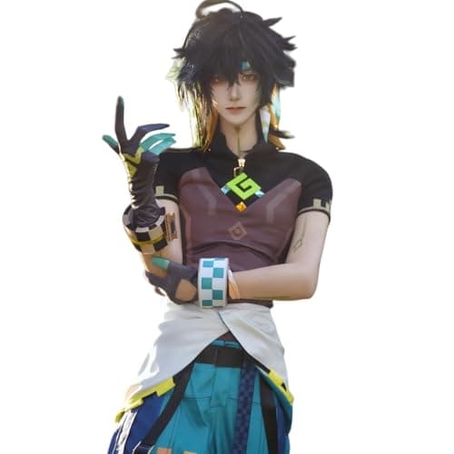 Enchakats Adult Genshin Impact Cosplay Kinich Cosplay Costume for Women Men Outfits Rated 16+ (Kinich ，L)