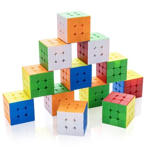 HELLOCUBE 12 Pack Speed Cube Set,Magic Cube for Party Favors 3x3x3 Stickerless Magic Cube