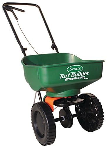 Scotts Turf Builder EdgeGuard Mini Broadcast Spreader for Seed,Fertilizer,Salt,Ice Melt, Holds up to 5,000 sq.ft. Product