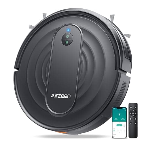 Airzeen Robot Vacuum Cleaner with 3000Pa Suction,Personalized Cleaning Settings,Auto Self-Charging Robotic Vacuum,Carpet Booster,App/Alexa/Remote Control, Ideal for Pet Hair/Hard Floor/Carpet,R7