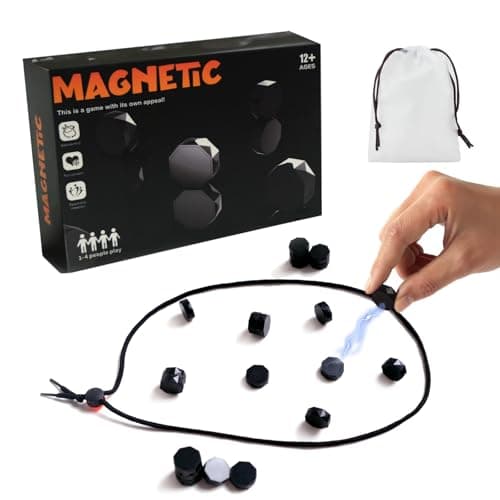 Magnet Game with String, 2025 New Magnetic Chess Game with 20 Stones & Rope - Puzzle Strategy Multiplayer Magnet Board Games, Strategy Puzzle Cluster for Kids & Adults,Family Party,Gift for All Ages