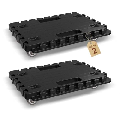 2 Pack Furniture Dolly, Upgrade Dolly Cart with 4 Wheels, 16In-11In Single 155 LBS and Double-Pack 500 LBS Capacity, Small Portable and Connectable Moving Cart
