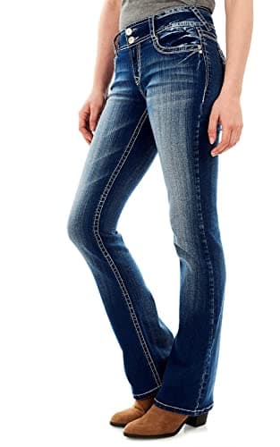 WallFlower Women's Luscious Curvy Bootcut Mid-Rise Insta Stretch Juniors Jeans (Standard and Plus), Jenna, 11 Long