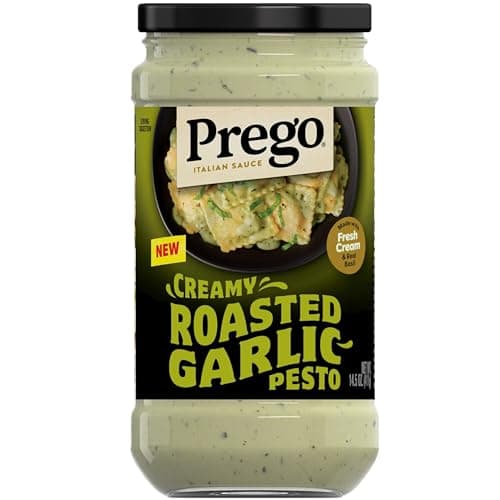 Prego Creamy Roasted Garlic Pesto Pasta Sauce, 14.5 oz Jar