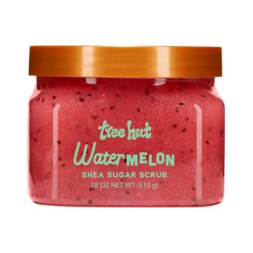 Tree Hut Watermelon Shea Sugar Scrub, Exfoliating, Hydrating & Moisturizing Body Scrub with Shea Butter & Nourishing Essential Oils, Smooth & Soften Skin, 18 oz