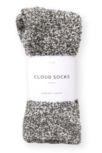 Unboxme Men's Fuzzy Cloud Socks - Ultra-Soft Plush, Warm Cozy Lounge & Bed Slipper Socks, Gift for Men, Stocking Stuffer, Heather Charcoal