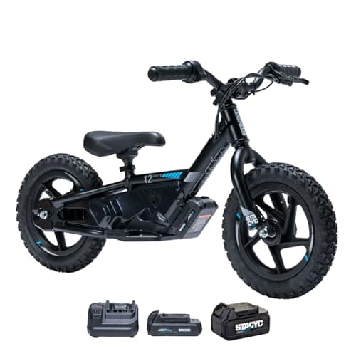 STACYC 12eDRIVE Electric Balance Bike for Kids Ages 3-5 Years Old Bundle 5AH 20VMAX E Bike Battery for 12eDrive and 16eDrive Bikes