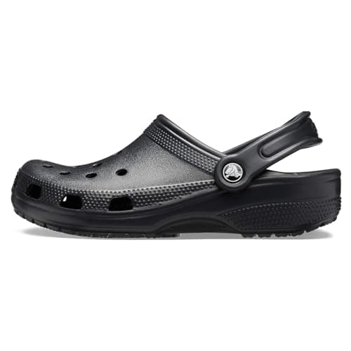 Crocs Unisex-Adult Classic Clogs, Black, 11 Men/13 Women