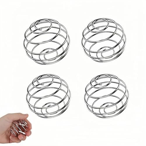 4-Pack 2.1 Inch Protein Shaker Balls, Food-Grade 304 Stainless Steel Mixer Balls for Protein Shakes, Supplement Mixing, Blender Bottles, Salad Dressings, Clump-Free Drink Mixing, Easy Clean