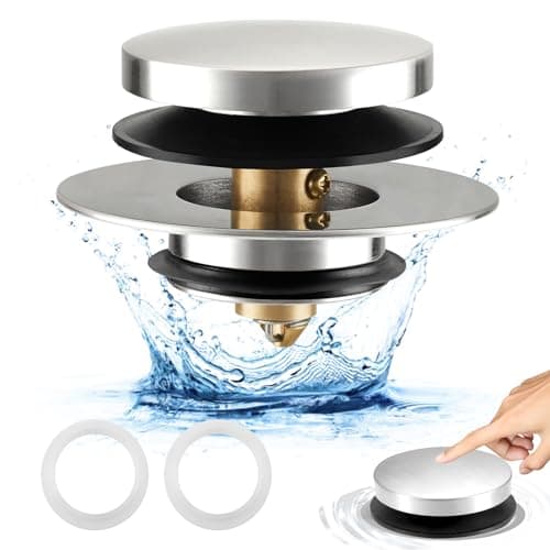 Bathtub Drain Stopper, Uxoz Universal Tub Stopper for Replacing Tip Toe/Trip Lever/Lift&Turn Tub Drain, Bath Tub Drain Stoppers Desiged for 1.5" to1.72 Drain Hole with 3 O-Rings, Chrome Plated